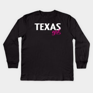 Texas Girl Kids Long Sleeve T-Shirt